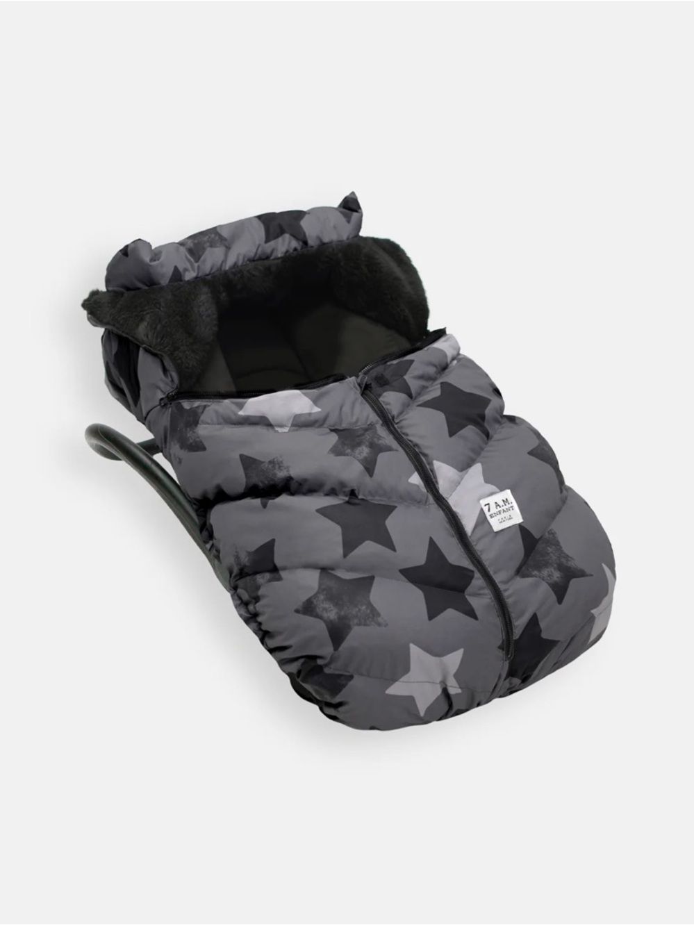CAR SEAT COCOON - STELLA in Grey Stars